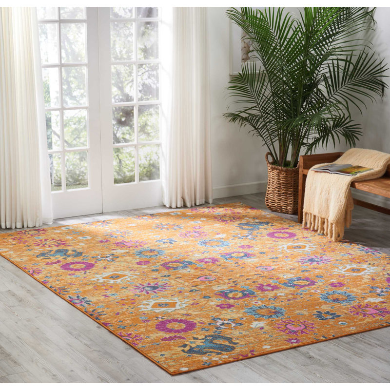 Floral Indoor Rug, Rectangle 8' x 10'