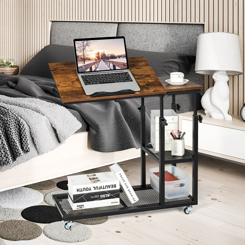 Cramerton Side Table with Storage, Brown Wood
