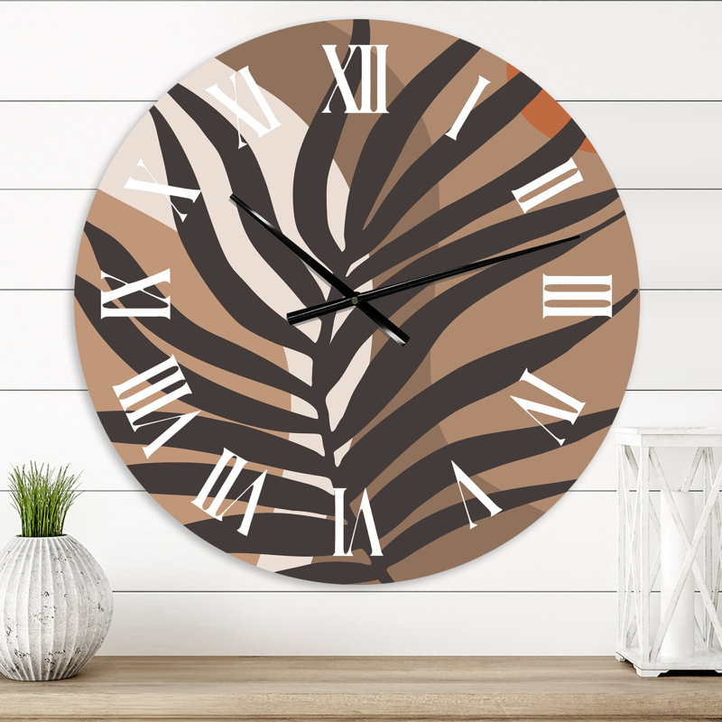 Tropical Tropical Silhouettes and Shapes II - Horloge murale moderne, Moyen