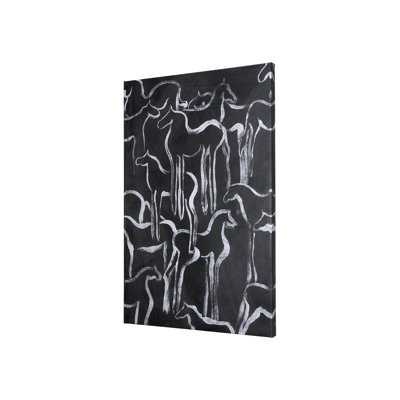 Horse Herd II a Hand Embelished Textured Canvas