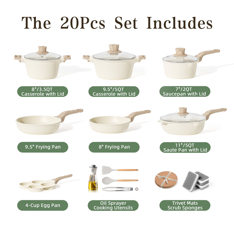 17 - Piece Non-Stick Aluminum Cookware Set