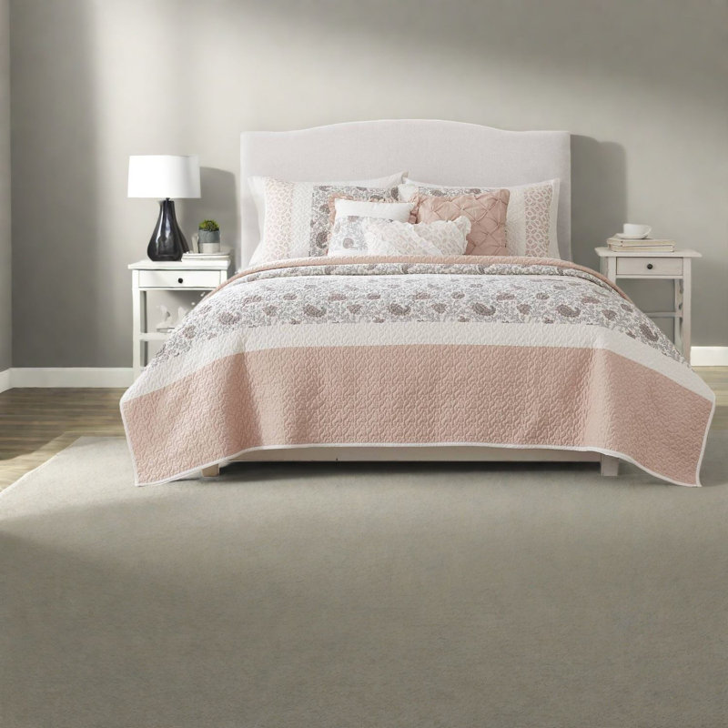 Reversible Bedding Sets Cotton Percale King Cal King Farmhouse Home