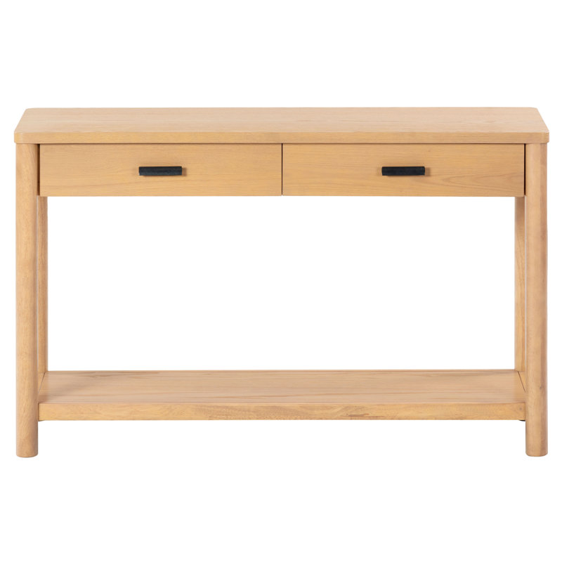 Jaylessa Wood 2 Drawer Console Table, Natural