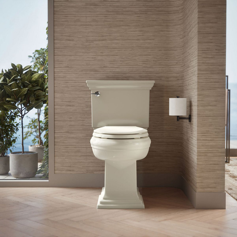 Kohler Cachet Quick-Release with Grip-Tight Elongated Toilet Seat, Biscuit