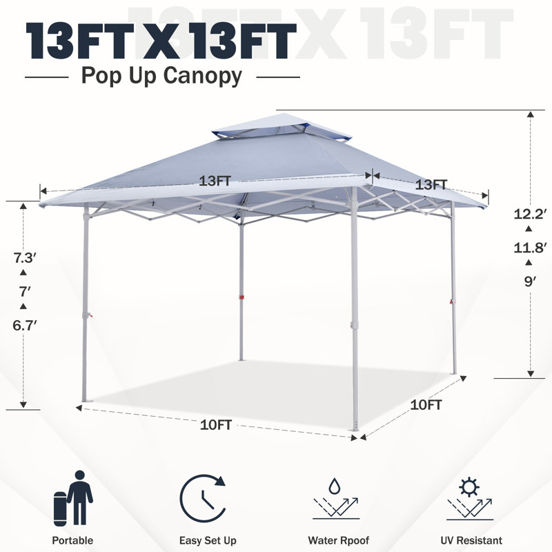 13 pi. L 13 pi. D Auvent escamotable en acier Les auvents escamotables, Grey