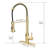 Hands Automatic Smart Faucet - Touchless With Modern Pull Down In Brushed Gold For Convenient Kitchen Use Stainless Steel 2-Inch Sensing Distance &