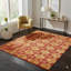 Coral Hand-Knotted Wool Diamond Hourglass Motif Geometric Modern Contemporary Carpet Rug-790305677