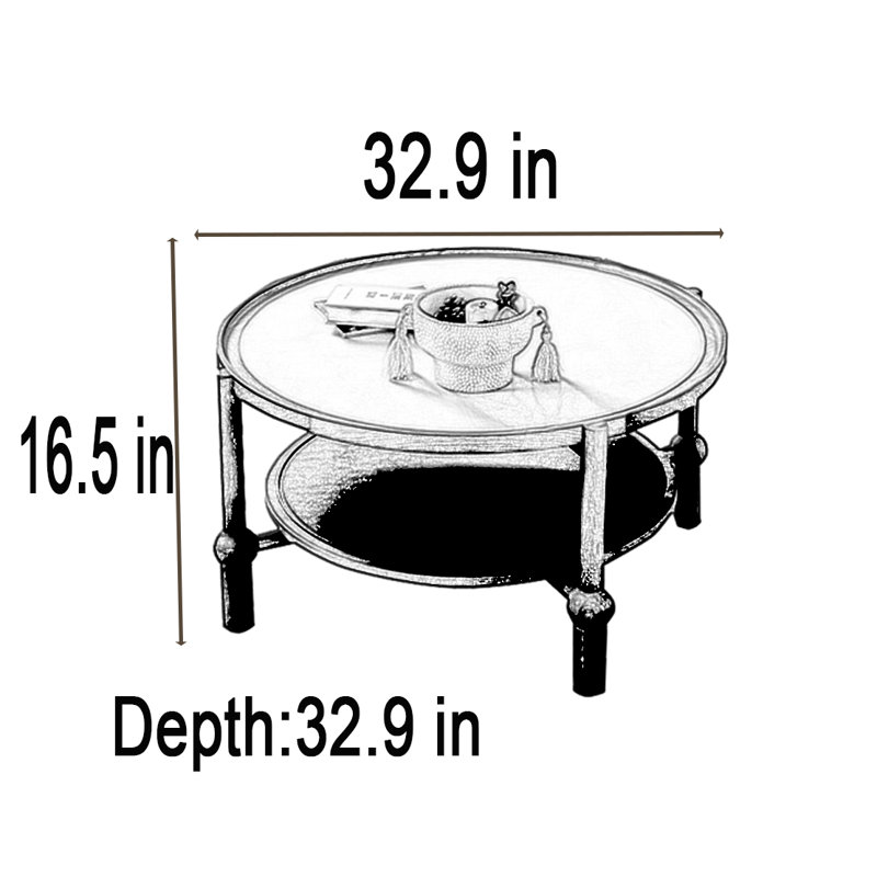 Table basse ronde blanche Rockboard, Brun