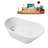 59" Streamline Soaking Glossy White Freestanding Tub and Tray With Internal Drain-101413095