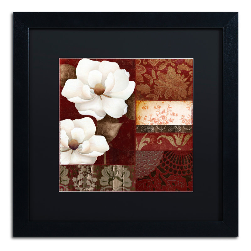 Jadaya «Flores Blancas III», impression encadrée, Noir, H 16 po x l 16 po x P 0,5 po
