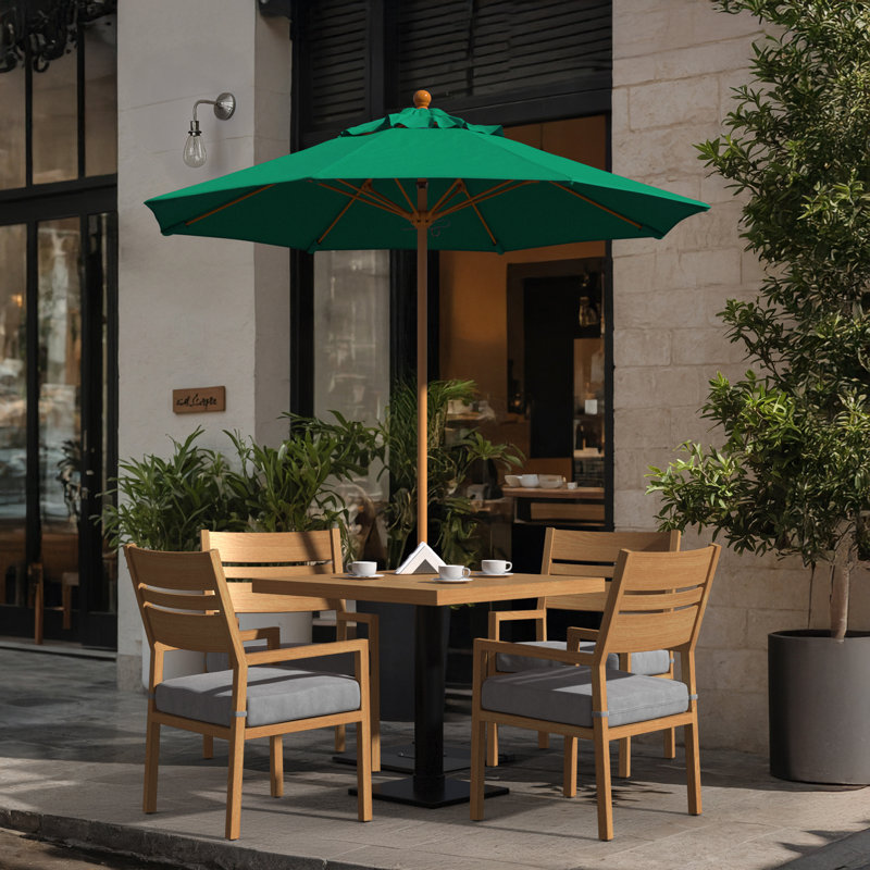 Parasol en bois de teck 7,5 pi, Sarcelle