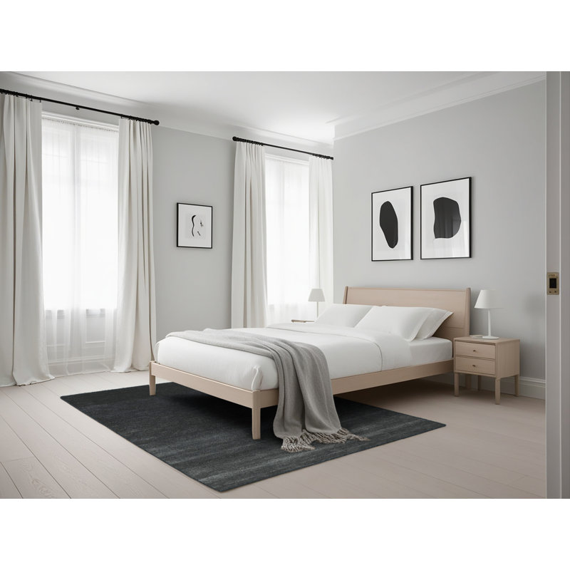Tapis de zone noire contemporaine Rosenbalm, Rectangle 5 pi x 7 pi