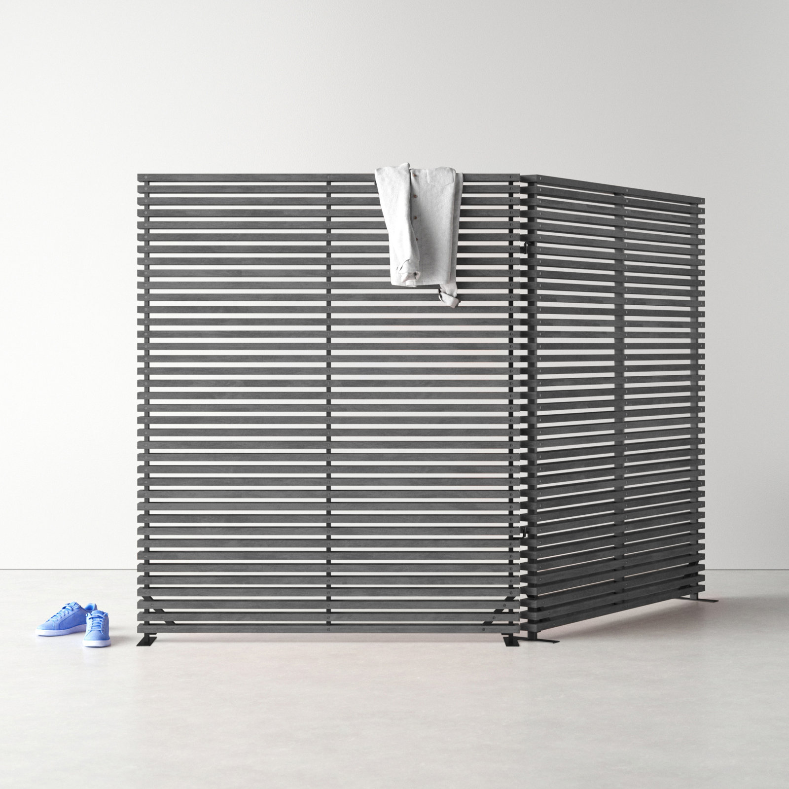 Auden 2-Panel Folding Room Divider, Black