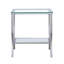 Table de bout carrée en verre chromé
