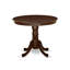 L'ensemble de meubles de salle à manger 3 pièces comprend une table de cuisine ronde avec piédestal et 2 chaises de salle à manger Parson en tissu de café noir foncé, 36 x 36 pouces, acajou-588374900-603396112-638415235
