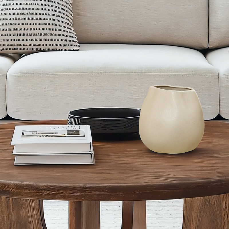 6.9'' W Modern Handmade Ceramic Irregular Vase