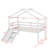 Low Loft House Bed With Slide, Ladder, Safety Guardrails, House Roof Frame-118864885