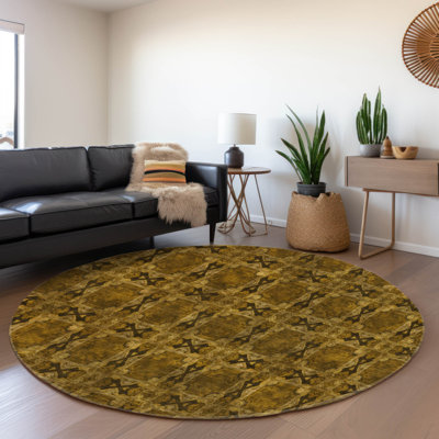 Premium Machine Washable Cerrito AMF564 Chocolate Rug