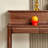 Walnut Solid Wood Round Console Table-1260574764