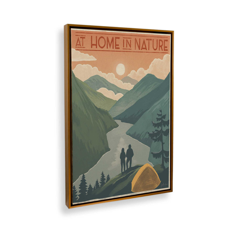 «Back to Nature», reproduction sur toile, Cadre flottant doré poli, H 30,75 po x l 20,75 po