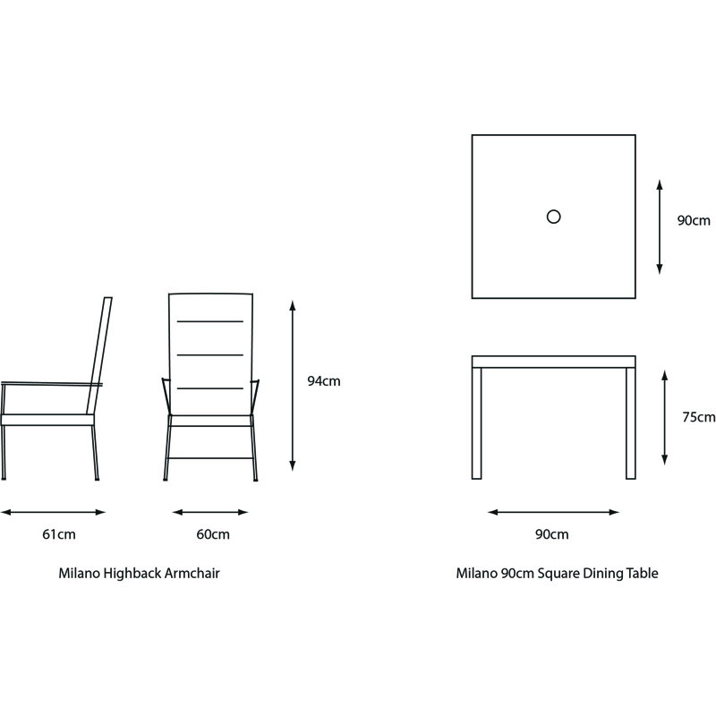 4 - Person Wicker Patio Dining Set with Square Table , Cushions Included