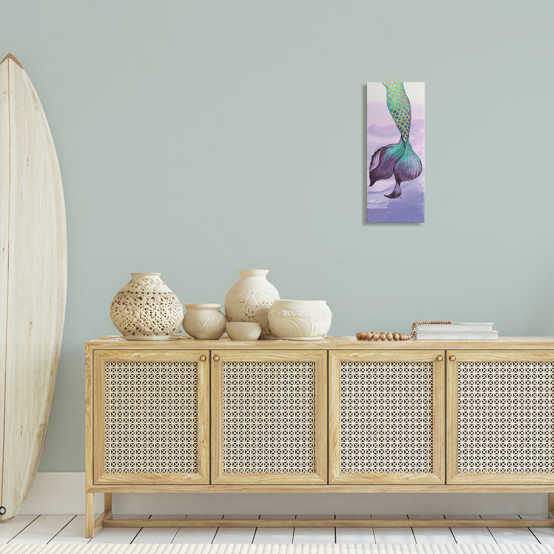 «Glam Accent Mermaid Tail», art mural sur toile par Elizabeth Medley, H 24 po x l 10 po