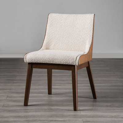 Chaise d'appoint Mid-Century moderne 2 pièces avec siège rembourré et pieds inclinés à dossier courbé