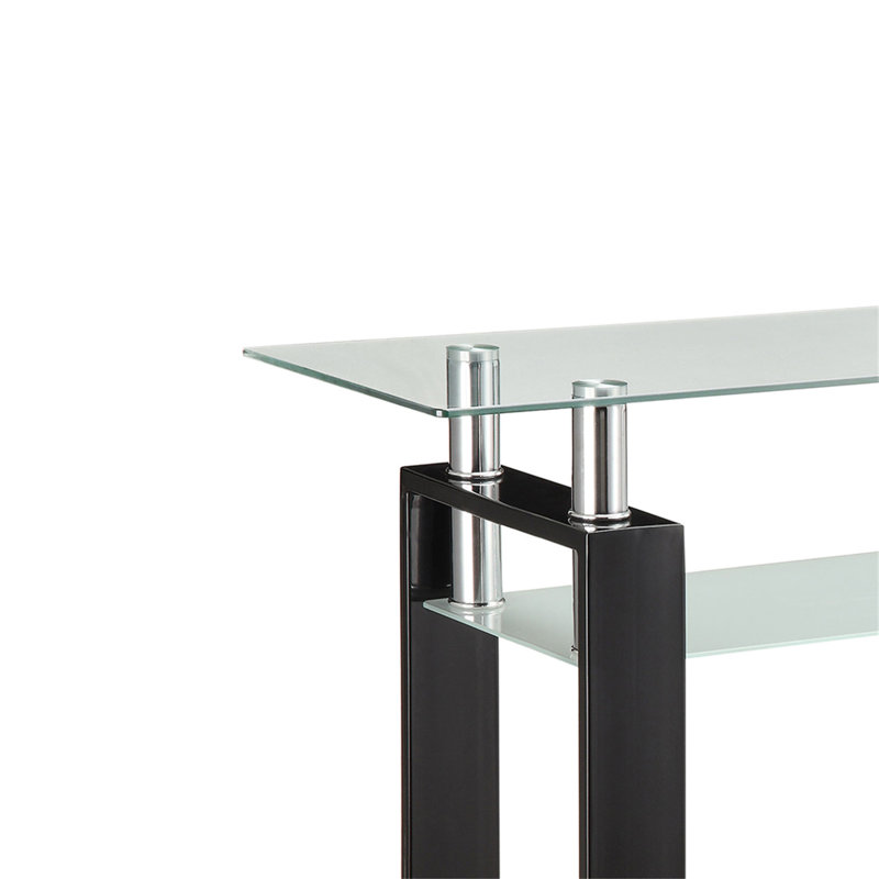 Table de canapé à plateau rectangulaire en verre Randall