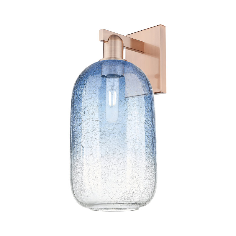 Maestas - 1 Light Wall Mount Sconce, Sapphire Blue, Antique Copper