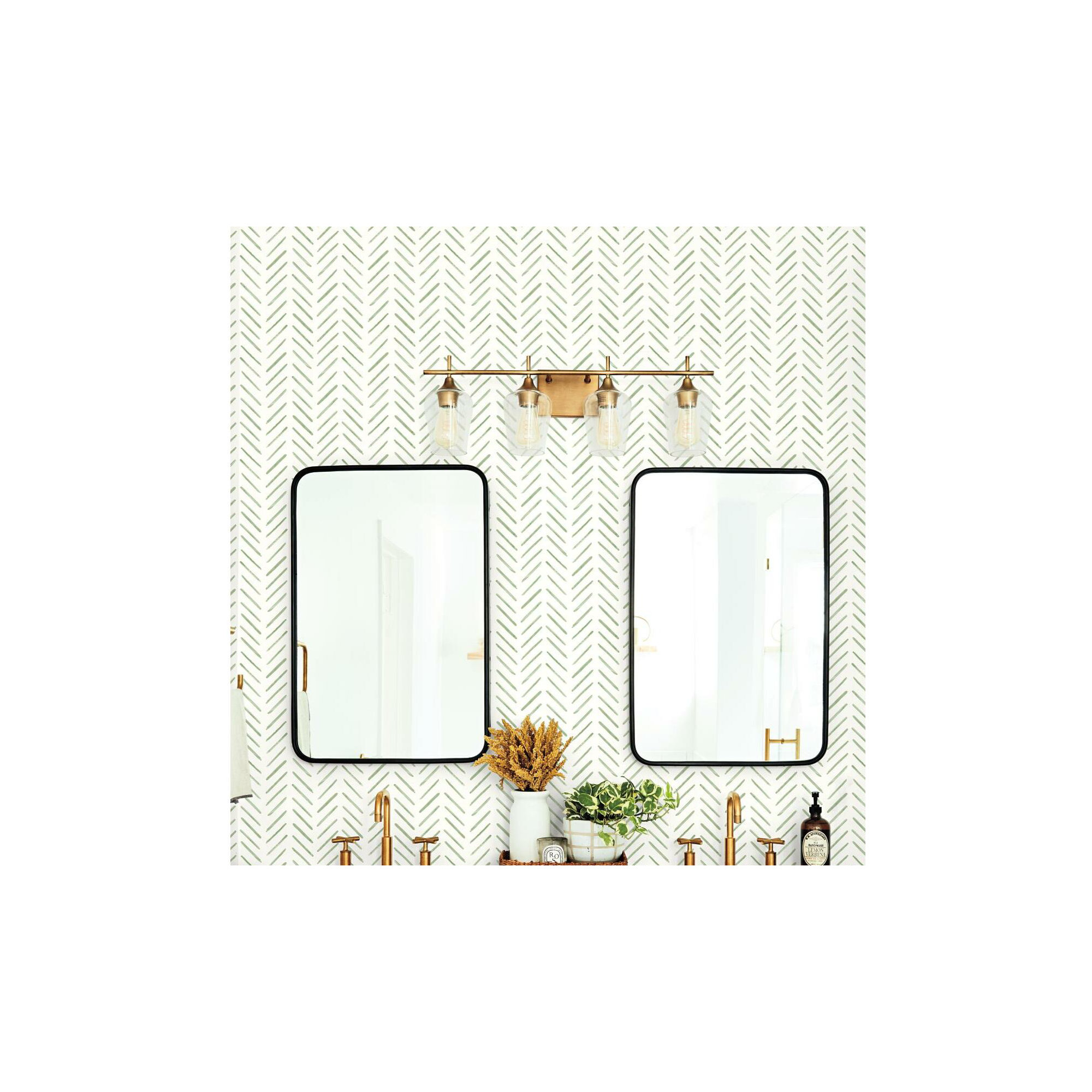 Pre-Pasted Paper Wallpaper Roll , Green