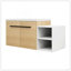 Meuble-lavabo mural de 42 po avec lavabo de comptoir en résine et 1 tablette de rangement, 2 portes à fermeture douce (KD-Packing)-129202713-129202714