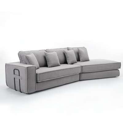 Preez Folding Convertible Upholstered Sleeper Sectional Sofa