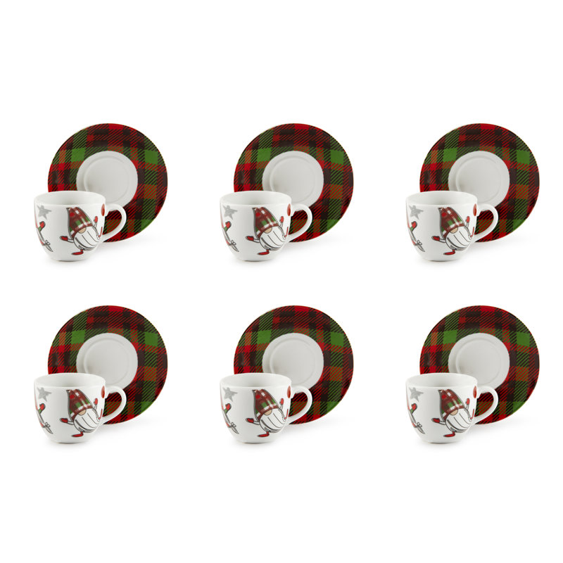 Tartan Gnome Porcelain Coffee Cup