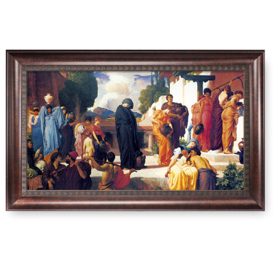 «Captive Andromache» par Frederic Leighton, reproduction d'art classique du monde, estampe numérique encadrée pour HomeDecor, imitation grain de bois