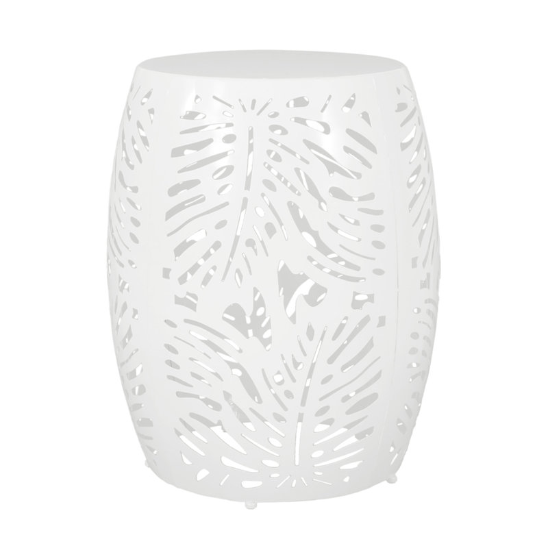 Metal End Table -Large （Only Include Table), White
