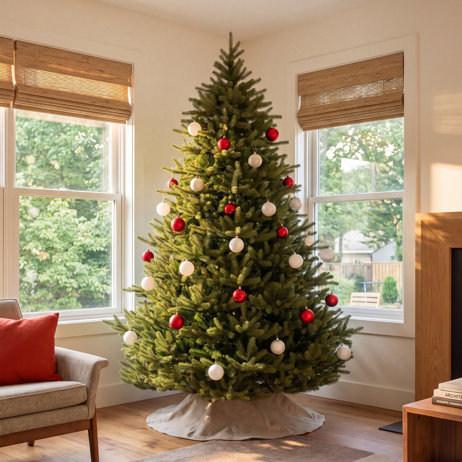 Flocked Spruce Christmas Tree, 9'