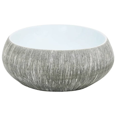 Latitude Run Adyant 59mm L x 40mm W Grey Ceramic Oval Sink