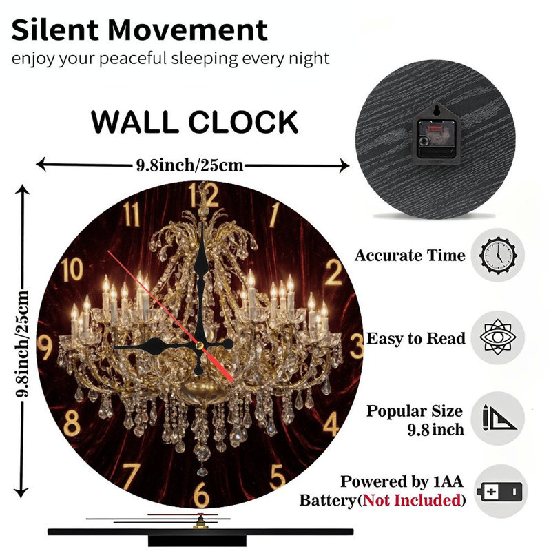 Horloge en velours doré