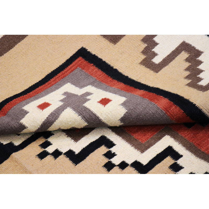 Tuscany Beige/Black Wool Reversible Area Rug, Rectangle 8'2" x 9'11"