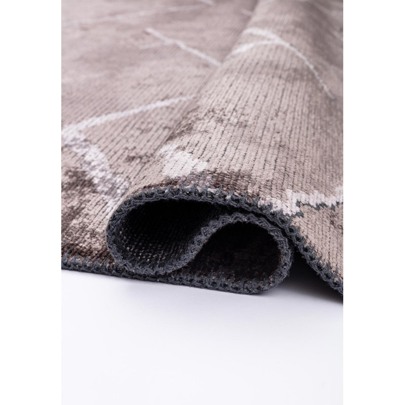 Rapture Abstract Area Rug in Gray, Square 9'