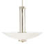 Luminaire suspendu inversé 3 lumières 22 po Kichler Hendrik: Finition élégante en nickel brossé avec verre d'ombre-119024928