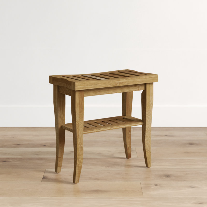 Ayden Solid Bamboo Wood Accent Stool