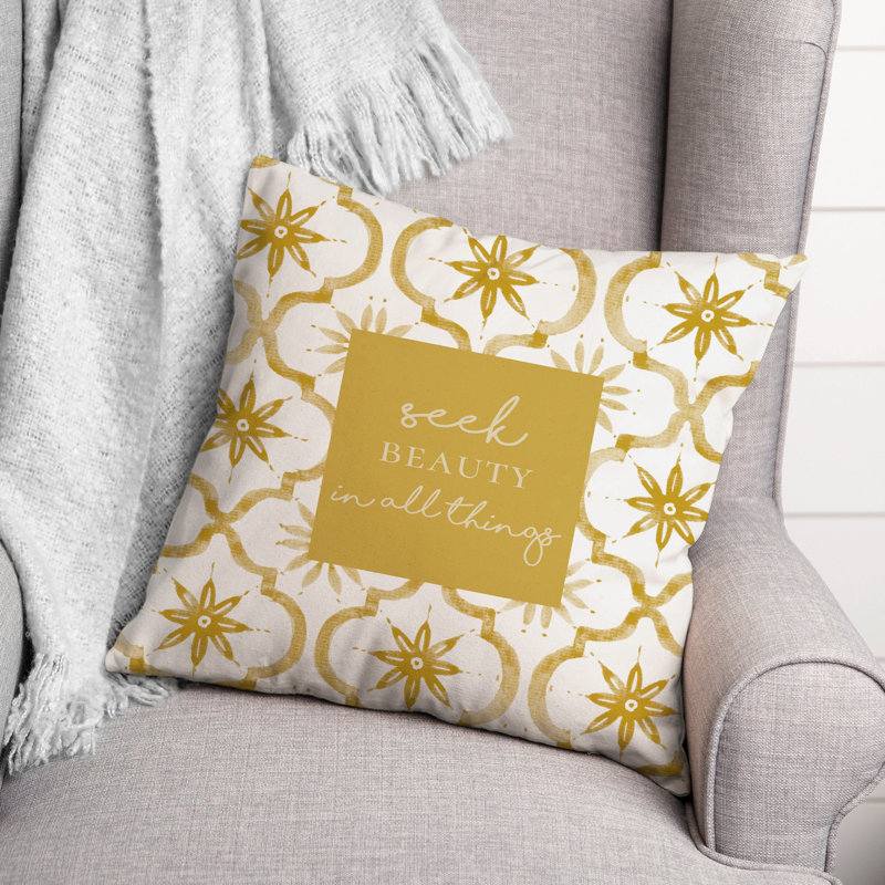  Housse et insert de coussin décoratif carré en polyester / mélange de polyester, 18 po x 18 po