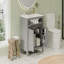 Meuble-lavabo 30 po avec lavabo en céramique, armoire de salle de bain simple grise moderne avec 2 portes et une tablette, portes à fermeture douce-112605892