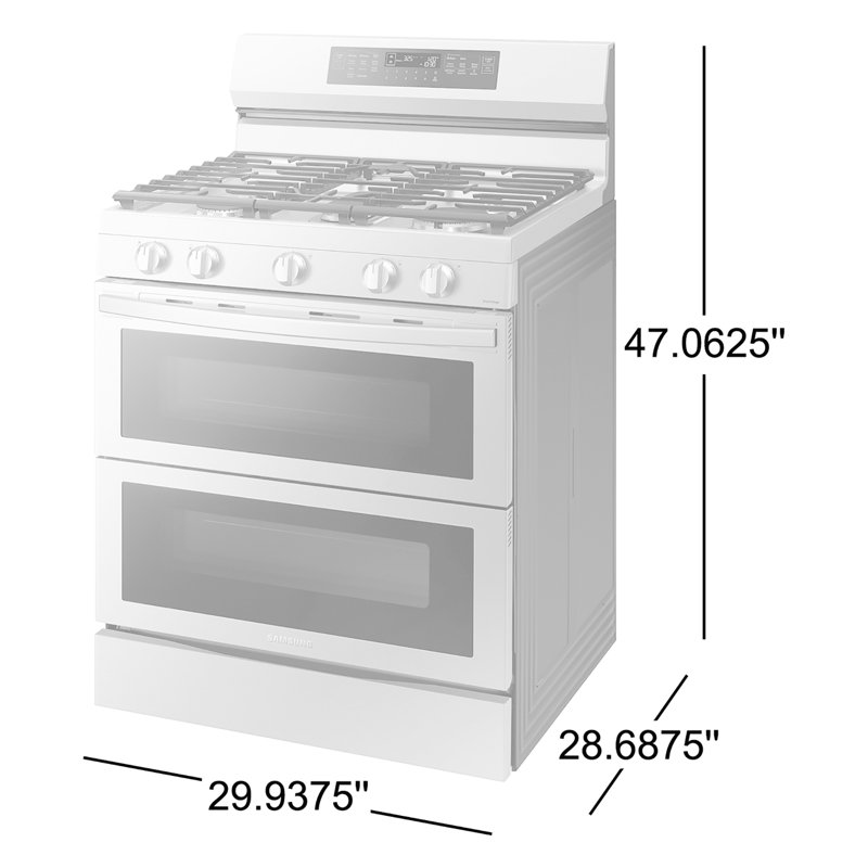 Samsung 6,0 pi³ pi. Cuisinière à gaz autoportante intelligente avec Flex Duo? Et friture, Acier Inoxydable