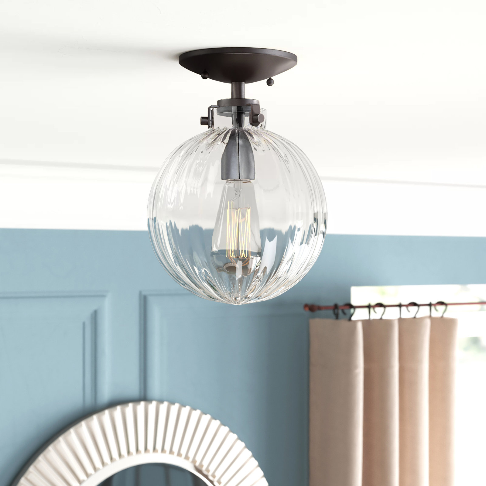 Kaydan Single Light Semi Flush Mount, Oil Rubbed Bronze