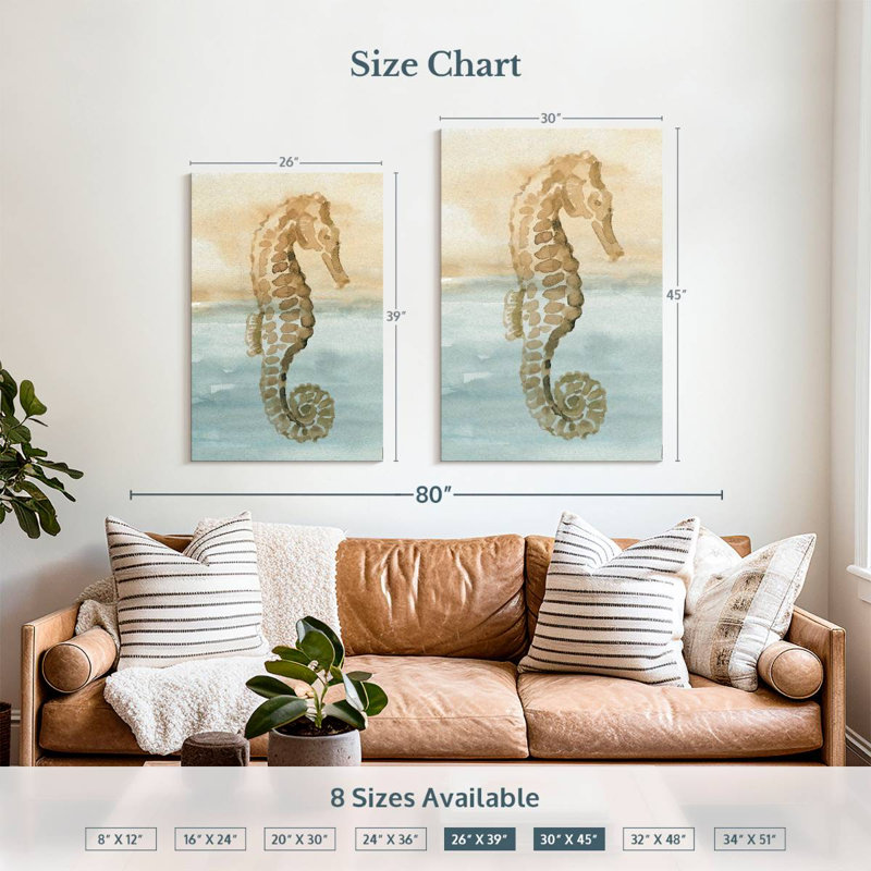Brampt Peaceful Sand And Sea, 39" H x 26" W