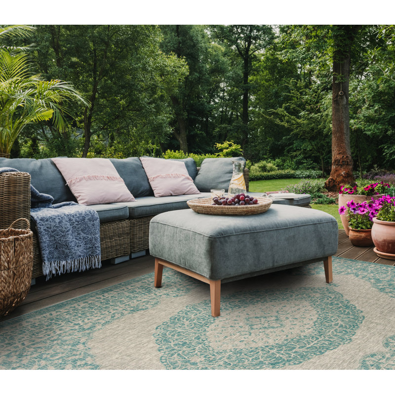 Courtyard Performance Oriental Indoor/Outdoor Area Rug
