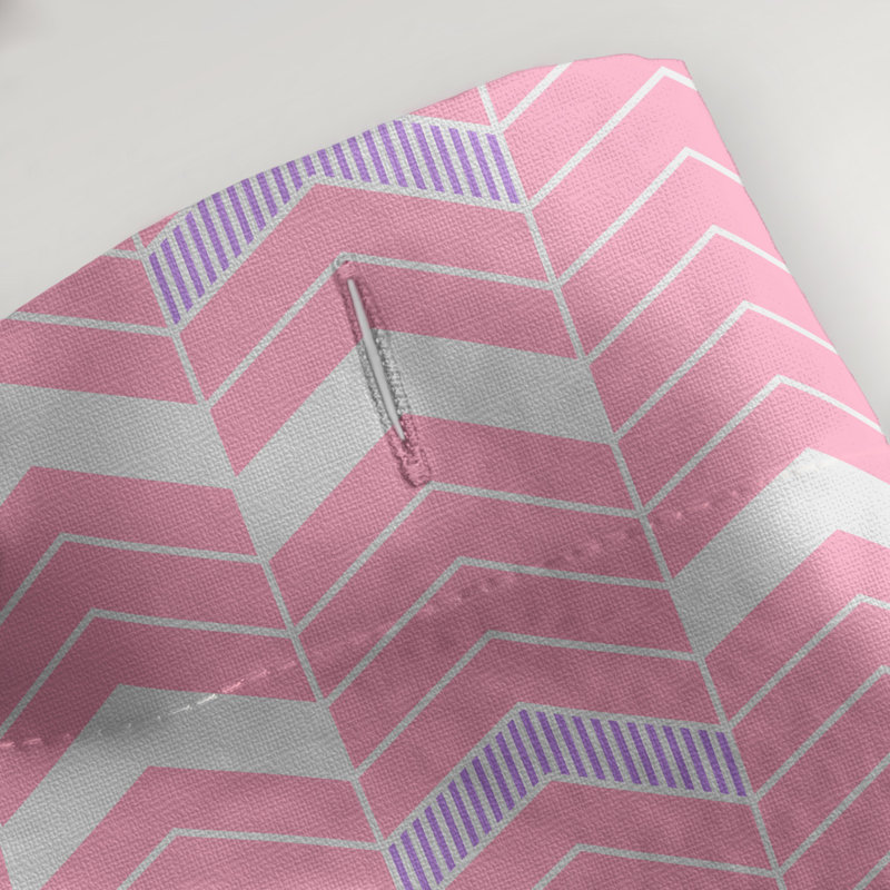 Rideau de douche simple à chevrons, Rose / Mauve