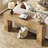 Long Farmhouse Entryway Console Table With Handcrafted Line Design, Wooden Sofa Table For Hallway, Living Room, Or Behind Couch-878365079